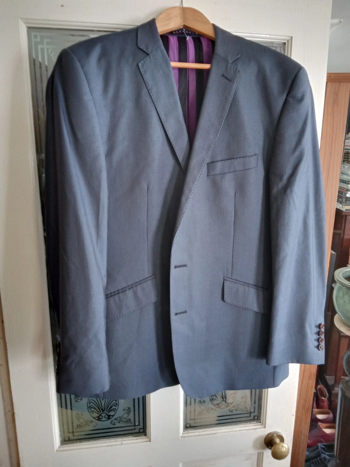 Blue Pinstripe Alexandre Of Savile Row Blazer, 42R, VGC