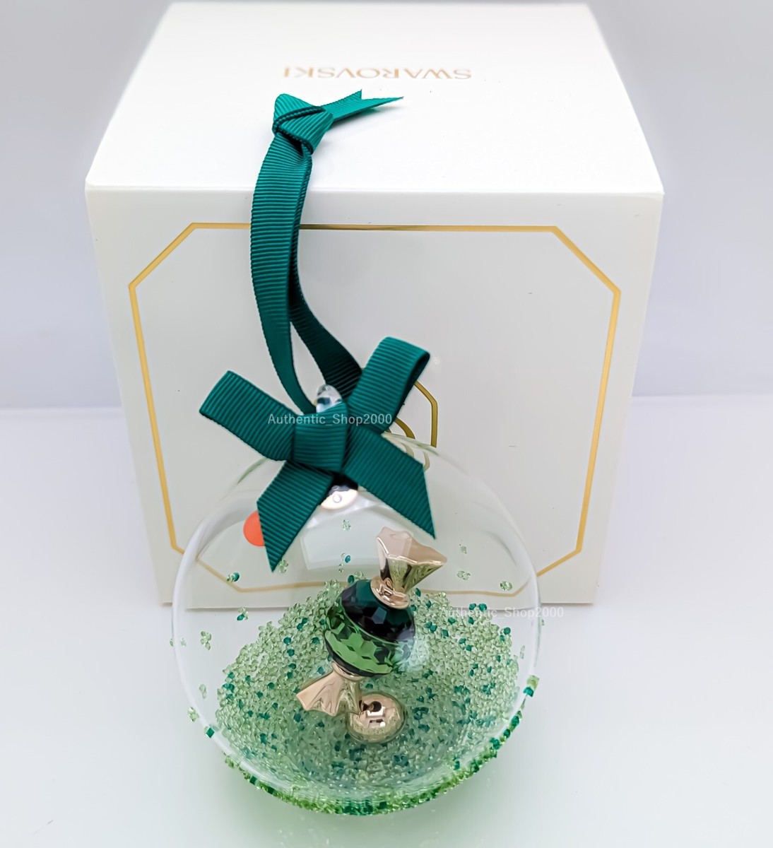 New SWAROVSKI Holiday Cheers Dulcis Green Candy Ball Ornament Gift
