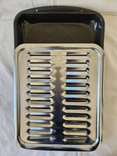 Broiler Pan & Dripping Rack Porcelain Coated Large 16.5 x 13” for Oven - New