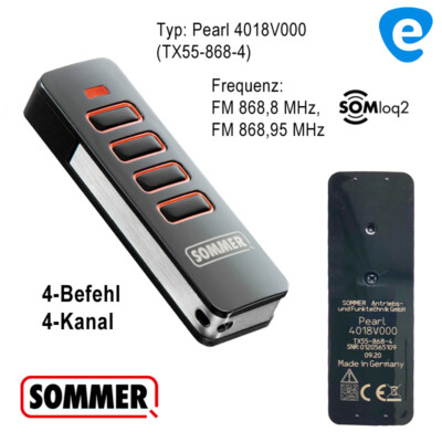 Handsender Fernbedienung Für Sommer Garagentoröffner 868,8MHz - 4 Kanal Ersatz