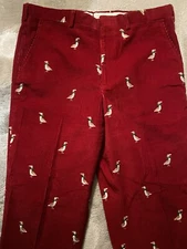Mansure & Prettyman Inc Vintage Red Corduroy Mens Taylor Pants Ducks USA 19W/31L
