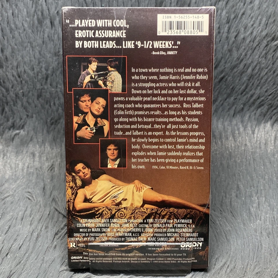Playmaker VHS 1994 Jennifer Rubin Colin Firth Erotic Thriller Sealed Watermarks - Image 4 of 4