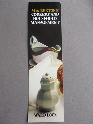 1980s BOOKMARK Mrs Beeton's Cookery & Household Management THE NEW Ward Lock