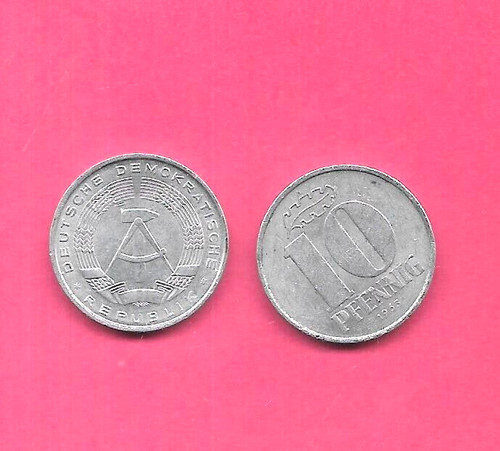 EAST GERMANY DDR KM10 1963 A VF-VERY FINE-NICE OLD ALUMINUM 1O PFENNIG COIN