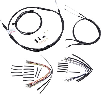 Extended Black Control Cable Kit - 14'' tall bars Burly Brand B30-1037