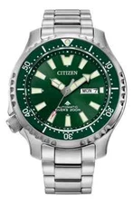 NEW CITIZEN ECO DRIVE MAN'S AUTOMATIC PROMASTER GREEN DIAL DIVE WATCH NY0151-59X