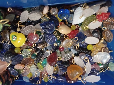 40x Jewelry Making Lot Small Medium Bead Glass Charms Drops Crystal  Handmade