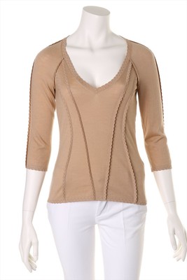 Christian Dior Boutique Pullover Strick Woll-Mix Kaschmir I 40 = D 34 caramel