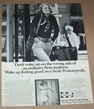 Página de anuncio impresa 1972 - Colchón cama Shelley Hack Sealy Posturepedic publicidad