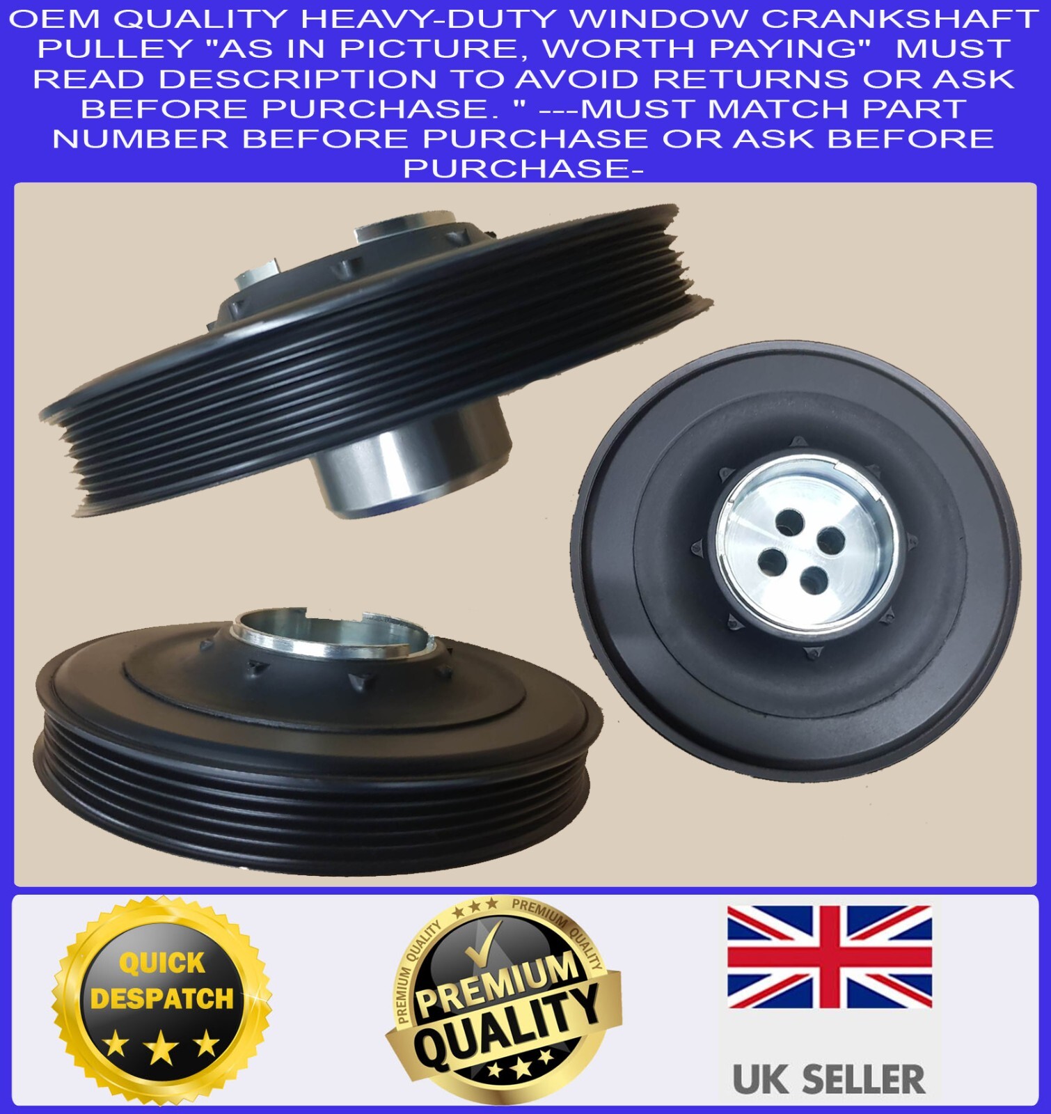 CRANKSHAFT CRANK PULLEY FOR TOYOTA AVENSIS AURIS VERSO MINI R55 R56 R57