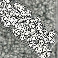 FAKE 5MM/10MM Jack Halloween Skull Polymer Clay Sprinkle NOT EDIBLE D24-05