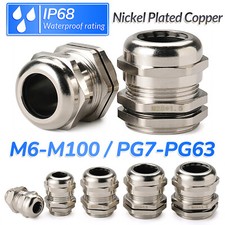 IP68 Waterproof Nickel Plated Brass Cable Gla...