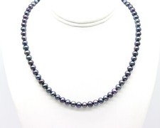 Black Tahitian Pearls Necklace, 6mm Green Blue Purple Natural Pearl Choker