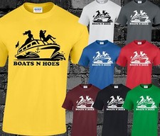 Boats and Hoes Mens T Shirt Top Step Brothers Very Funny Slogan Movie Film S-3XL