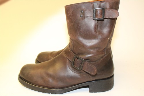 Aldo Mens 43 10 Brown Leather Zip Up Engineer Biker Boots - Imagen 19 de 24