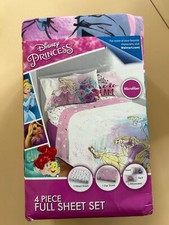 NEW Disney Princess 4 Piece Full Sheet Set