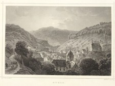 RUHLA GESAMTANSICHT Orig.Stahlst. v. Kurz n. Rohbock bei Lange Darmsadt 1850