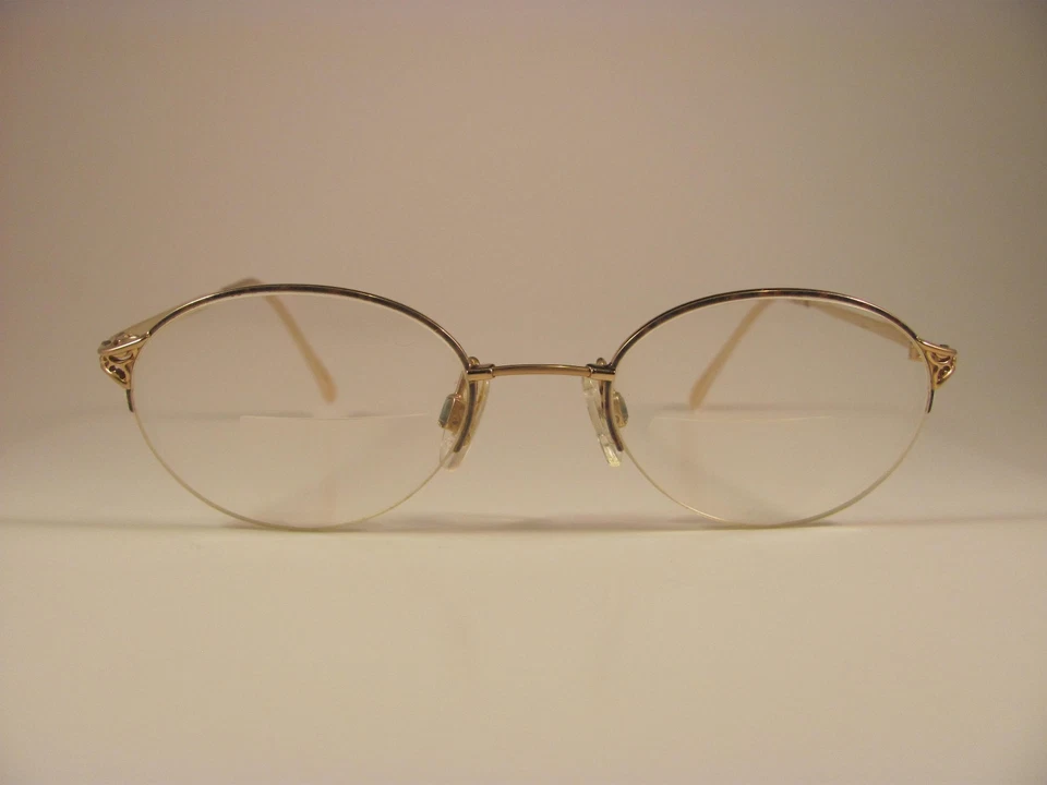 Vintage Marchon Tres Jolie 403 Autumn Blue Orange & Gold RX Eyeglass Frames - Imagem 2 de 4