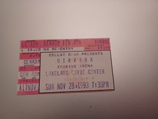 1993 NIRVANA TOUR Lakeland Civic Center FL CONCERT TICKET STUB KURT COBAIN GROHL