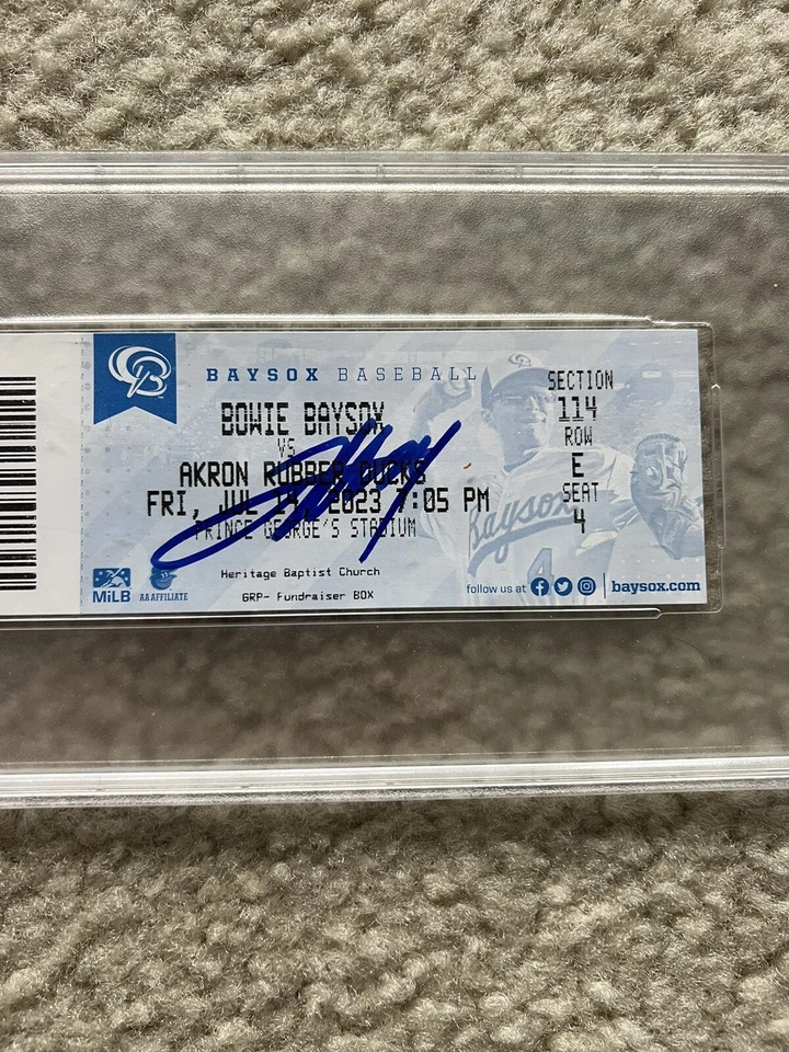 JACKSON HOLLIDAY Signed AA Debut Ticket Stub Psa Slabbed Baltimore Orioles Auto - Image 2 of 3