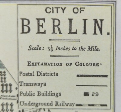 Vintage 1900 BERLIN GERMANY Map 14''x11'' Old Antique Original BRANDENBURG COUNTY