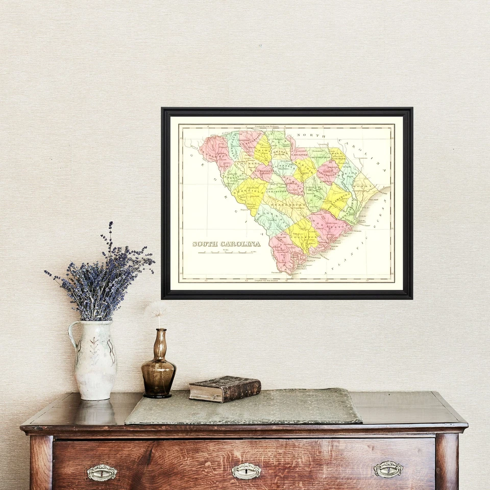 Old Map of South Carolina 1824 - Vintage South Carolina Art - Image 4 of 4