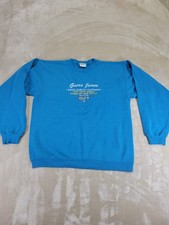 Vintage GUESS Embroidered Women's 80s Small Crewneck Sweatshirt Pullover Blue