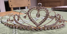 Sparkly Crystal Bridal Tiara Crown Silver Rhinestone Elements HEART unused