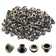 Litoexpe 1/8 Inch 3mm ID Grommets Eyelets, 200 Pieces Metal Grommet Kit Hole