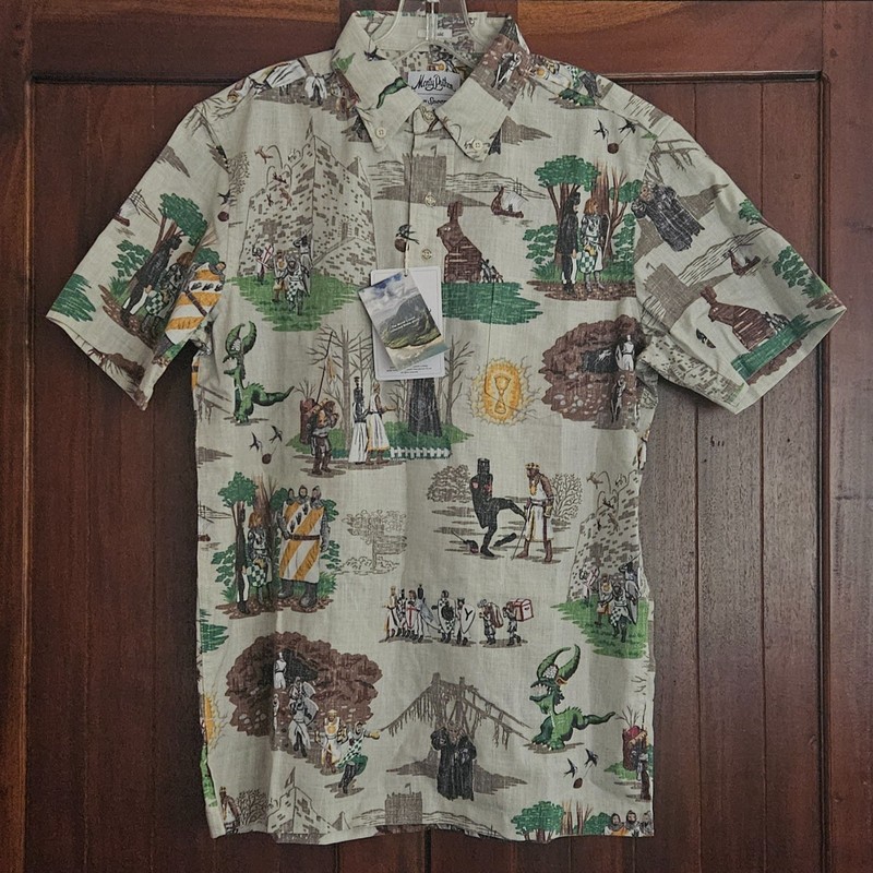 New * Monty Python & the Holy Grail Reyn Spooner Men's Pullover Aloha Shirt XS