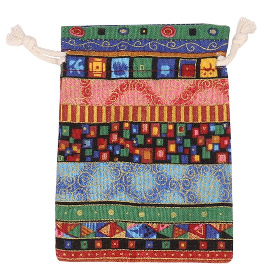 12pc Egyptian Jewelry Coin Pouch Print Drawstring Gift Bag Cotton Sachet4887 - Image 3 of 4