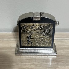 Kaschie K35 Convertible Table Lighter Etched Fly Fishing Germany US Zone RARE