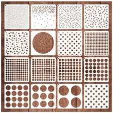 16 Pieces Circle Stencil Bubble Geometric Craft Stencil Polka Dot Stencils Mi...