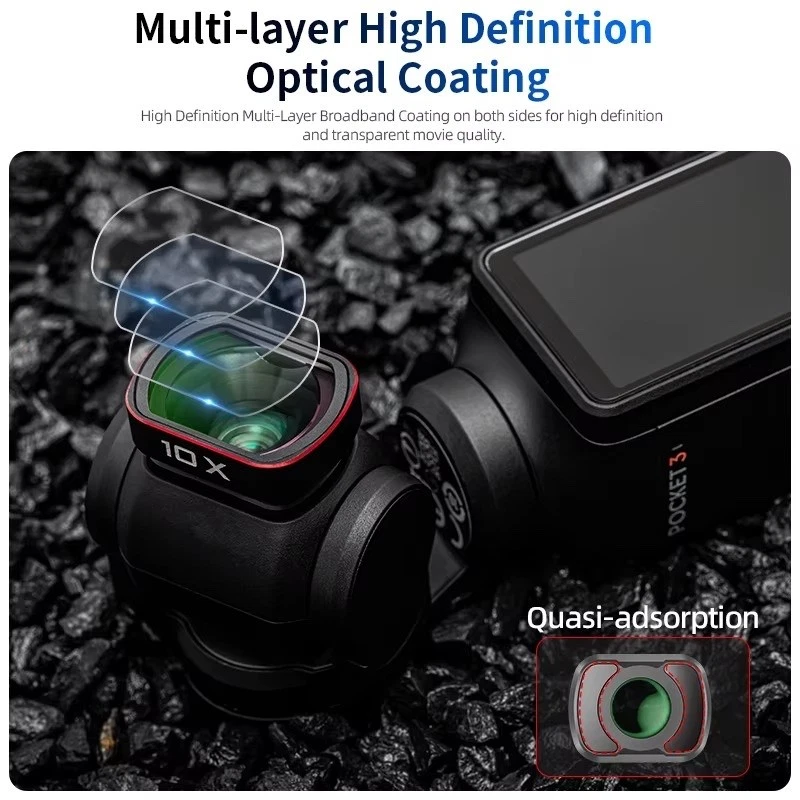 10X Macro Lens Filter for DJI Osmo Pocket 3 Magnetic Optical Glass Accessory - Image 4 of 4