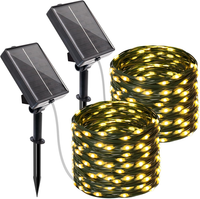 Btfarm 2 StüCk Solar Lichterkette Aussen Mit Timer, 10M 100 Led Lichterkette Auß