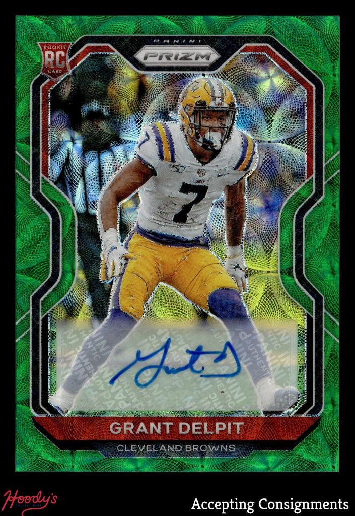 Grant Delpit Panini Prizm #318 Autograph Green Scope