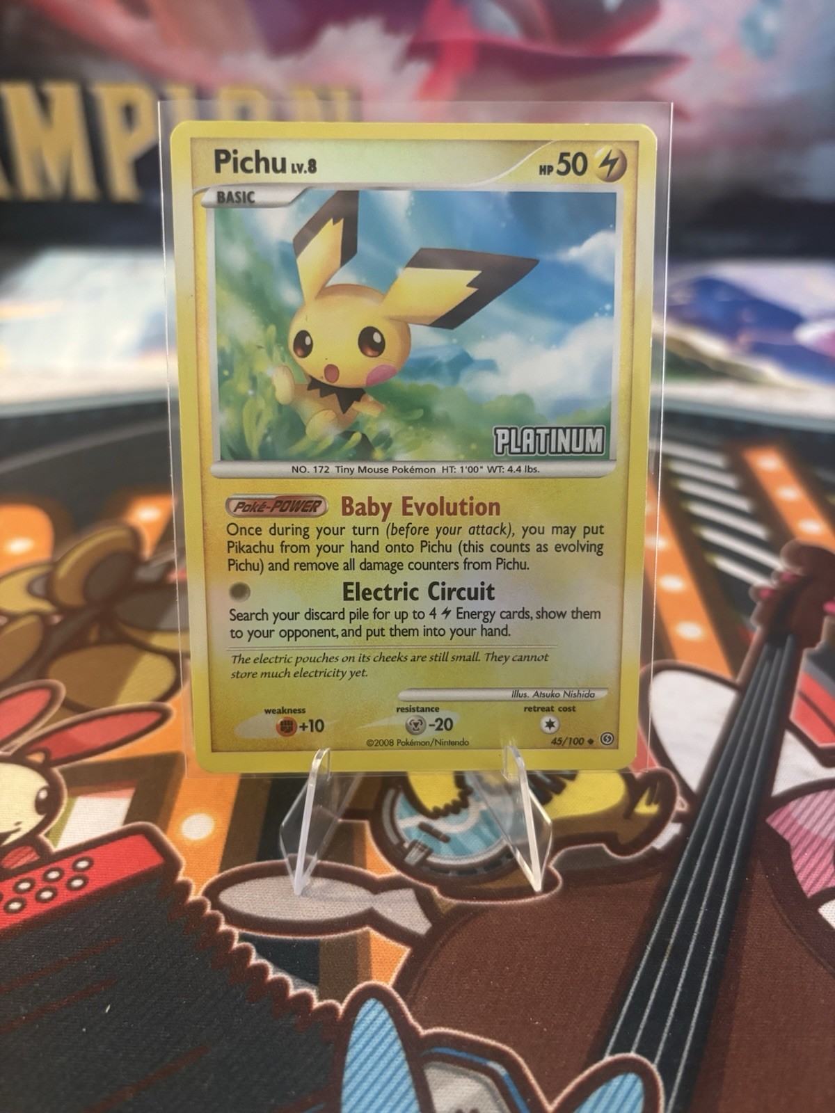 Pichu 45/100 Reverse Holo - Platinum Promo Pokemon Card Stamped