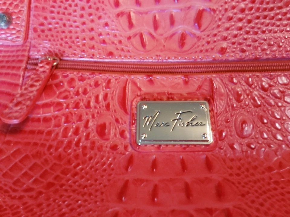 NEW Marc Fisher Coral Colored Alligator Tote Purse - Image 4 of 4