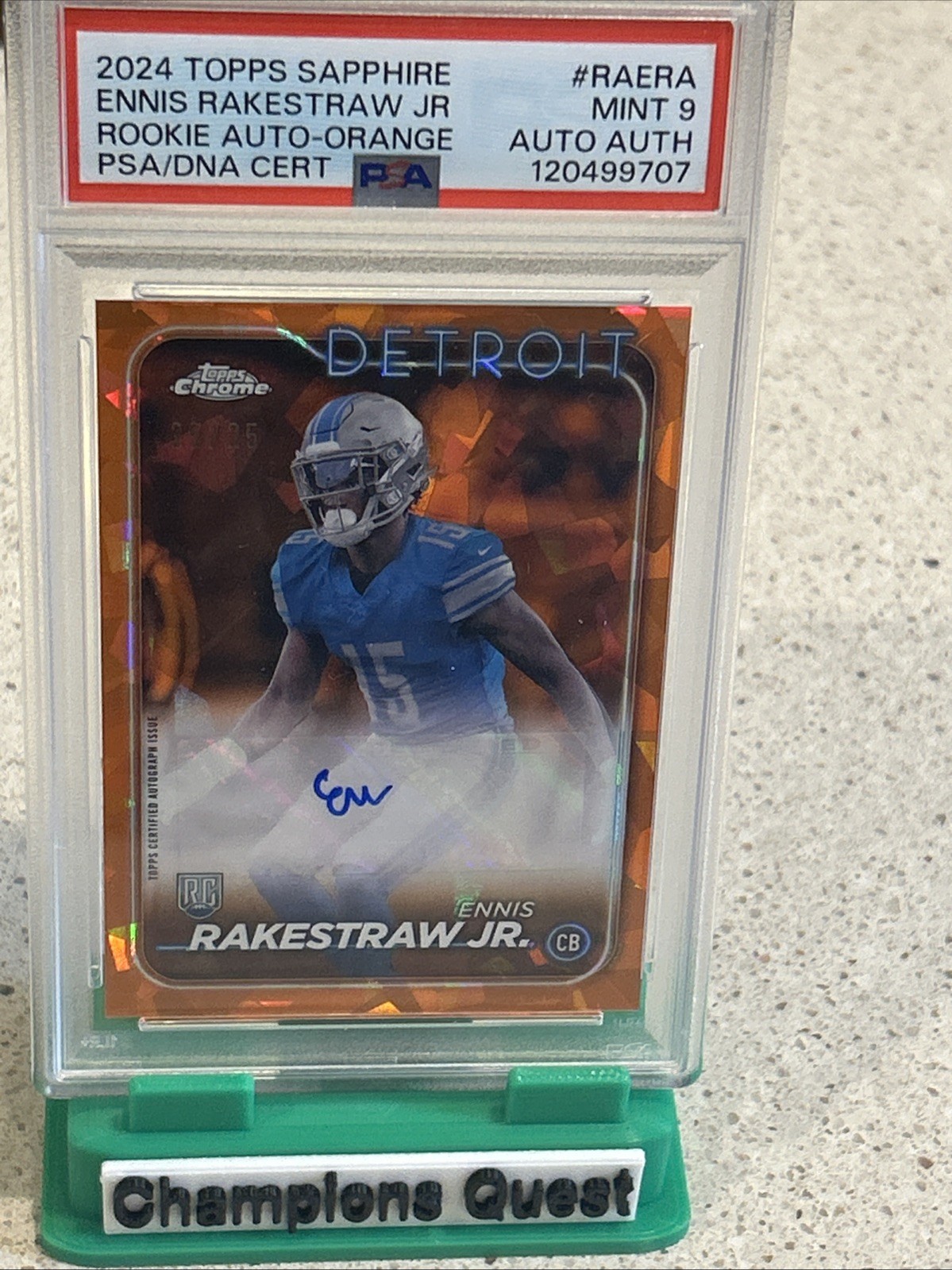 Ennis Rakestraw Topps Chrome Sapphire Rookie Autographs #RAERA Orange