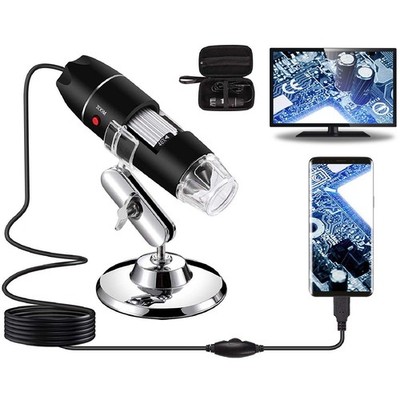 USB Digital Microscope 40X to 1000X, 8 LED Magnification Endoscope Camera wit...