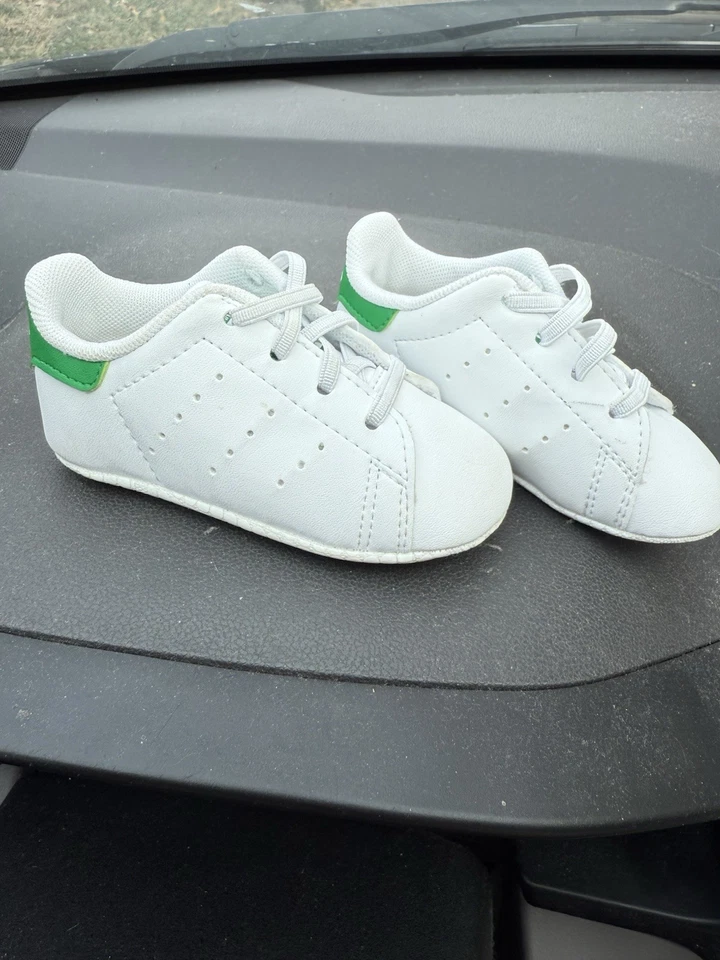 Adidas Stan Smith Infantil Cuna Zapatos Tenis Talla 3K Blanco con Verde Foto 4 de 4