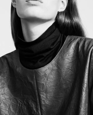 Women COS Top Grey Leather S - Bild 1 von 4