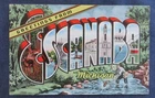 1940s Escanaba Michigan Large Letter Greeting Postcard