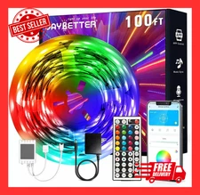 100Ft LED Strip Lights, Smart Light with App Remote Control, RGB LED Lights for 