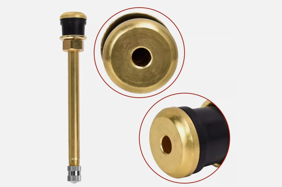 TR573 50pcs Brass Truck Tire Valve Stems 4.52" Clamp-In for .625" Rim Hole - Image 2 of 4