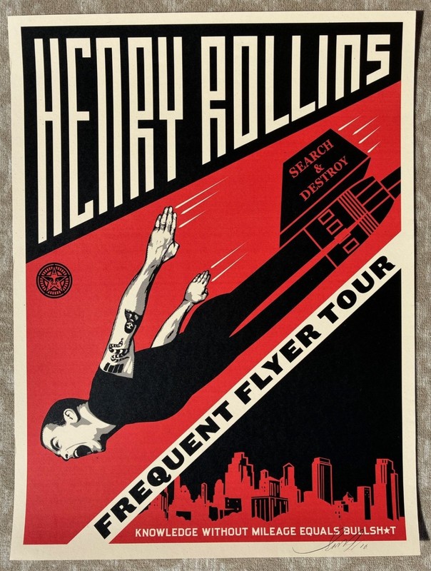 Shepard Fairey OBEY Henry Rollins BLACK FLAG 2010 Frequent Flyer Tour Poster