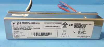 Dimmable LED Driver, PHB50W-1200-42-S, 28-42V , 600 mA, 50.4W, Constant Current