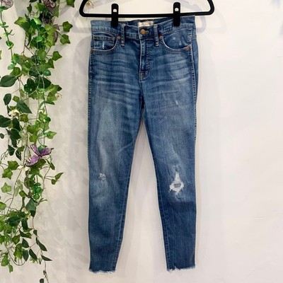 Madewell 9'' High-Rise Skiny Distressed Medium Wash Jeans Size 26