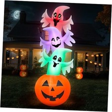 3 Colors Changing Light 10.3FT Halloween Inflatables 10.3FT Overlap Ghost