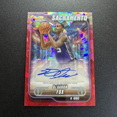 24-25 Topps Chrome Sapphire De’Aaron Fox #TCA-DF Number Match Red Auto 5/5 KINGS